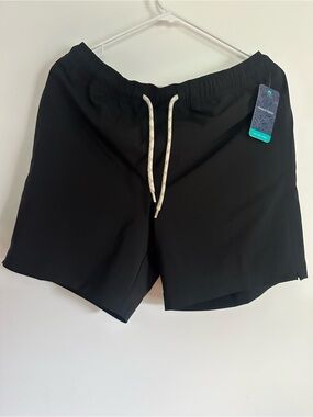 Trinity Black Swim Trunks with Drawcord